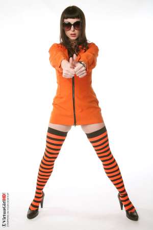 Stripper Picture of Jennifer Galbina - Some girls are just too hot to handle. Jennifer Galbina performs her favorite Cabaret dance for you and shows she has the kind of skills that any stage performer on Broadway would be proud to possess. Of course this Belgian brunette takes her show to a higher level once her clothes come off and she is wearing nothing but a smile!