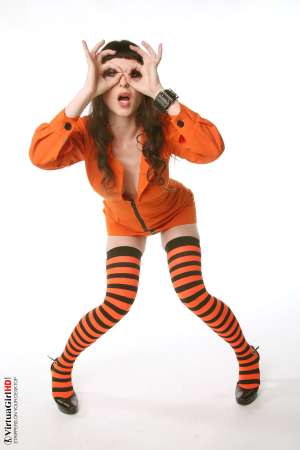 Stripper Picture of Jennifer Galbina - Some girls are just too hot to handle. Jennifer Galbina performs her favorite Cabaret dance for you and shows she has the kind of skills that any stage performer on Broadway would be proud to possess. Of course this Belgian brunette takes her show to a higher level once her clothes come off and she is wearing nothing but a smile!