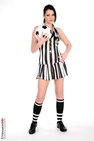 Stripper Picture of Belicia - If you are in Europe or in the States whether you call it Football or Soccer one thing everyone can agree on is that Belicia is the best looking referee of all time! If she was on the pitch handing out yellow cards and booking you for fouls you�d be on your best behavior!
