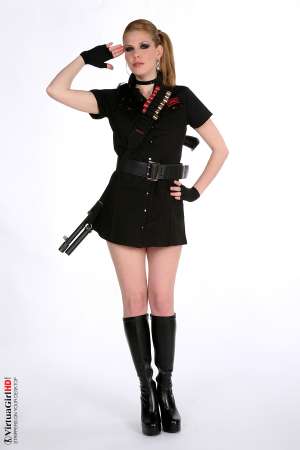 Stripper Picture of Kathy Moore - During her half-dozen performances on Virtua Girl HD we have learned a lot about Kathy Moore. She lives in Budapest these days but she is a real world traveler. Having danced at clubs on three different continents she has established herself as a premier exotic performer.