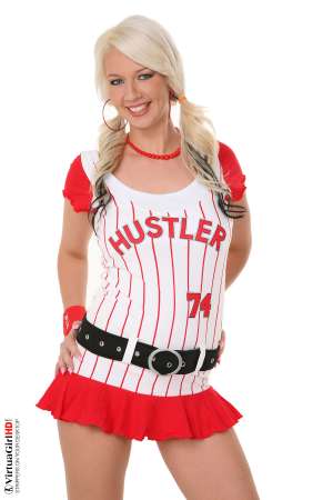 Stripper Picture of Alice Saint - There is something about tall blondes that drive men mad and one look at Alice Saint and those long legs will show you why! Mmmm....she looks so good in her pink see through nightie as her nipples get hard against the sheer material. Lucky for you she takes it all off in this super sexy show.