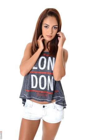 Stripper Picture of Katy Angel - Katy Angel is a newcomer from Romania that we know you are going to love. Unlike her name implies Katy loves being naughty and living life on the edge. She is a sexual person by nature and she enjoys role playing and dressing up in different costumes both in her personal life and on stage. Katy says her favorite part on her body are her super sensitive nipples. According to Katy all it takes to get her in the mood is a light touch or graze against her breasts and she instantly swells with desire. Every time you download her full feature performance you will get to enjoy her nipples just as much as she does!