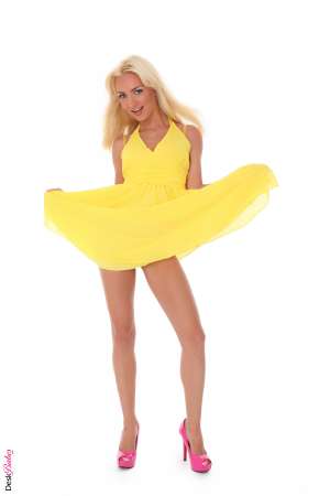 Stripper Picture of Victoria Puppy - If you like your ladies model thin with small breasts bleached blonde hair and blue eyes you may just fall in love with Victoria Puppy. At 5'4