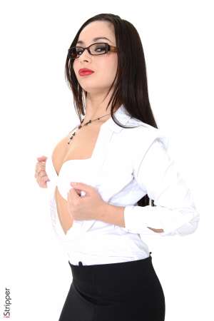 Stripper Picture of Aurelly Rebel - Aurelly Rebel is a firecracker! This chick is high energy and up for anything and we are so happy to introduce her to you as she makes her Desk Babes debut. Aurelly has big tits and a nice big ass. She tells us that she loves stripping and getting naughty on camera because she is always horny and knowing that men and women are watching her at home increases her sexual gratification as she pleasures herself. Aurelly LOVE gourmet restaurant and dream of becoming a air hostess.