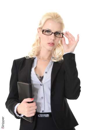 Stripper Picture of MS.Lynna - Ms.Lynna although of Swedish origin was born in the Czech Republic on 1st April 1985. Later she moved to Austria Belgium Germany Italy and United Kingdom currently lives in Slovakia. When living in London she started to attend courses of burlesque and pole-dance and this is where her hobby Striptease was born. Being naked in front of public and getting in direct contact with them without being ashamed of her body led to her being offered job for Playboy Croatia and later led her also to erotic modelling. Now you understand why she doesn't mind being topless when DJ-ing :-)