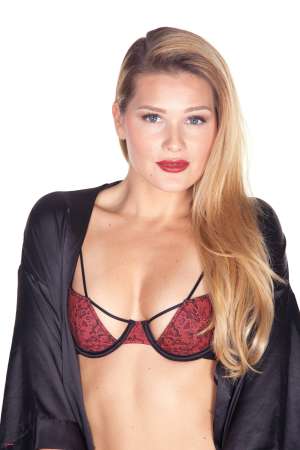 Stripper Picture of Abby Cross - The hottest women in America can be found in Las Vegas so it's no surprise that Abby Cross calls the city home. Abby is 26 years old and she is one of the coolest chicks we have ever worked with. Abby is always down for a good time and she has this natural ability to flirt with everyone. Of course this makes her private dances some of the best around. Abby gets off knowing you are watching her strip and enjoying every curve of her body. She loves to play dress up and role play for her fans and she still answers all of her fan mail personally. Abby tells us she likes to include a little perfume with her responses so her fans know what she smells like while she's getting naked on stage.