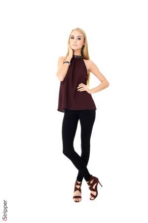 Stripper Picture of Nancy A - Everything about Nancy A is perfect. She's got perfect tits long legs a slammin' body and she is sexy as hell. Nancy is also a budding entrepreneur having launched her own lingerie line for women that want to feel sexy and classy at the same time. Nancy is a lingerie connoisseur and she has worked at many high end lingerie shops over the years. As a matter of fact that is what lead her to become a Diva. Men would ask her to model sexy intimates for their wives as they were shopping and Nancy got a huge charge out of parading around half naked in front of strangers. Now she is at the top of her game with fans around the world and we are proud to have her as one of our featured divas.