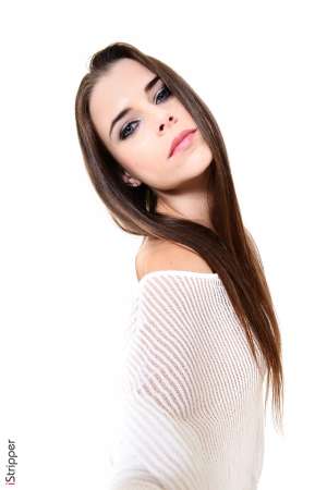 Stripper Picture of Valeria - Hailing from Zurich Switzerland we are proud to welcome Valeria! She is a 22 year old dark haired beauty that has only been an exotic dancer for a few months. But she has built up an incredible fanbase in that short amount of time and we know you are going to love her. Valeria got involved in the naked arts while in college. To make extra money she posed nude for budding art students so that they could learn to draw the human body in all its glory. Valeria got a charge from being watched as she sat there naked so she decided to explore her exhibitionist side. She quickly got a job stripping at a club and enlisted the help of a tutor to teach her how to dance. Now Valeria stands before you a seasoned pro. She would still love to be a speech pathologist someday but for now she is happy to be performing on stage. In her spare time Valeria enjoys exploring new cities on her bicycle. She tells us that when you travel by automobile much of life passes you by. But when you are on a bicycle you get the opportunity to discover new cafes quaint shops and cute houses that you would have missed speeding by in an auto.