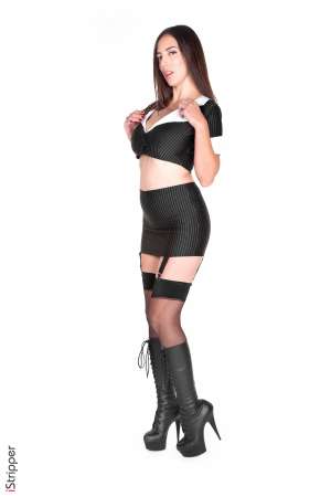 Stripper Picture of Jelena Jensen - Jelena Jensen has done it all. From foot model to webcam girl radio host pornstar and stripper we are pretty convinced there is nothing that she can't do! Jelena was born and raised in California so she loves the sun sand and surf. She is college educated and graduated Magna Cum Laude with a BA in Fine Arts in Film and Television. During those college years she started working for an online adult retail site and her career as a pornstar nude model stripper and webcam girl grew from there! Always one to hustle Jelena is a self motivated entrepreneur. She believes in hard work and dedication and it has truly paid off for her by offering her such a successful career. Jelena enjoys being her own boss and setting her own hours. Although she is a bit of a work-a-holic she does make sure she finds time to hit the gym to stay in shape and keep herself centered. When she does take a moment for herself Jelena enjoys nights spent at home cooking for her close friends. She's been known to host game nights that sometimes end with a raucous game of strip poker which she doesn't mind losing! Jelena is super excited to be working with us and in turn we hope you show her some love by downloading all her amazing performances!