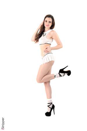 Stripper Picture of Negan - Negan is a young ukranian brunette of 23 years old. She studies tourism and she's used to pose for artistic photographs to pay her studies. She wanted to try an erotic shooting once and she we are very proud that she chose iStripper to do so! In other words what you will see of her here is & will remain totally exclusive and unique!