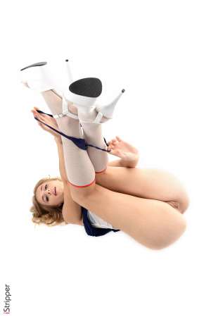 Stripper Picture of Minori - Minori is just 21 she comes from Kiev Ukraine. She started her career as a model two years ago and she did well! Blonde tall slim smily and shiny Minori is a must have! Minori loves doing shopping with friends and spending hours in her dressing trying new clothes and styles. She has several cats and sleeps with them to never be alone... Young and fresh Minori has decided to give herself a bit of time before chosing her professional career and enjoys all the opportunities her activity of nude model bring her.