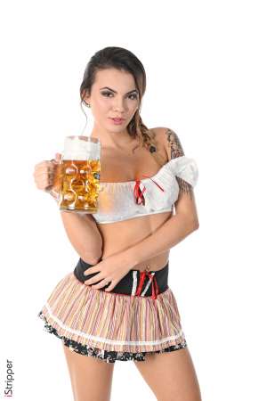 Stripper Picture of Vanessa Decker - Vanessa Decker is a complete exhibitionist as well as artist and she says on stage her two personalities come to life. Vanessa began putting on performance art shows about 8 years ago but she wanted to get even more intimate with her audience. She came across DeskBabes one night online and decided to set her sites on dancing for us. It was four years ago - and she came back for our biggest pleasure in late 2018. Vanessa thank you for sharing that hot body in all its perfection with us and the world.