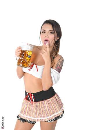 Stripper Picture of Vanessa Decker - Vanessa Decker is a complete exhibitionist as well as artist and she says on stage her two personalities come to life. Vanessa began putting on performance art shows about 8 years ago but she wanted to get even more intimate with her audience. She came across DeskBabes one night online and decided to set her sites on dancing for us. It was four years ago - and she came back for our biggest pleasure in late 2018. Vanessa thank you for sharing that hot body in all its perfection with us and the world.