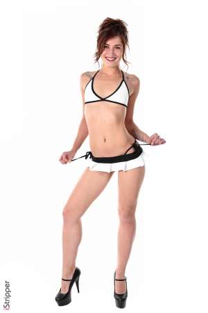 Stripper Picture of Mina K - Mina comes from Latvia she's 24 and started the adventure of adult modeling in 2016. Mina is a false shy she first seems quiet and shy but when the camera's on she becomes an amazing seducer and a real hedonist! She has a tatoo on each shoulder and a recent one on her arm. Apart from sexual pleasure Mina loves reading cooking and traveling!