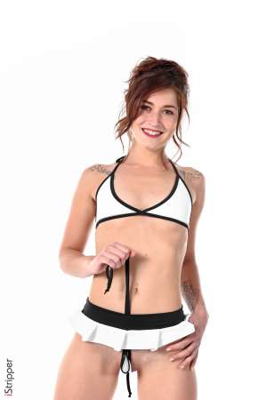 Stripper Picture of Mina K - Mina comes from Latvia she's 24 and started the adventure of adult modeling in 2016. Mina is a false shy she first seems quiet and shy but when the camera's on she becomes an amazing seducer and a real hedonist! She has a tatoo on each shoulder and a recent one on her arm. Apart from sexual pleasure Mina loves reading cooking and traveling!