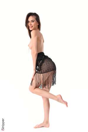 Stripper Picture of Leona Mia - Leona comes from Kazan Russia and it's very easy to guess why she's so proud of it! Kazan has an incredible sense of aestheticism and it has probably influenced Leona! Leona is 24 years old she is a very thin beauty with incredibly long shiny hair and a smile that could melt all the ice of her country... People often think that she's Little Caprice's sister just to give you an idea of what you can expect with her shows... She started her career in 2018 and has already worked for the biggest! Keep a close eye on Leona's career she hasn't finished to surprise us...