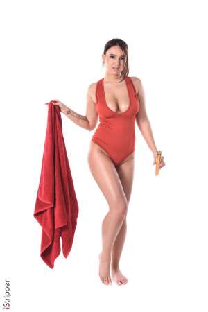 Stripper Picture of Maria Marino - Maria Marino is a beautiful brunette from Saint Petersburg where she's born 24 years ago :) She has an amazing generous body with an increbile large breast and a peach skin... Apart from modeling Maria loves painting classical music and traveling... Maria Marino came to our studios totally unshaved and offered us to shave in front of the camera! Make sure you check her show named 