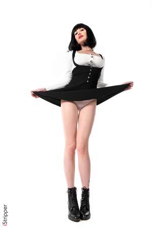 Stripper Picture of Skye Blue - Skye Blue comes from New York. She's 22 and already spent 2 years modeling! Skye is very slim with long legs short blond hair generous breast and clear blue eyes. She has worked for Playboy & Penthouse and love being naked and watched more than anything. Skye is sparkling natural generous funny and very appealing! We spent three incredible days with her! She particularly loved getting dressed & disguised in our studios and reserves you some adorable surprises...