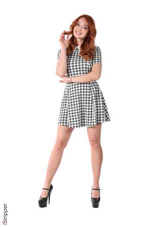 Stripper Picture of The Red Fox - Calling herself The Red Fox this beauty from the Ukraine considers herself a performance artist. Yes she is a stripper but every dance is intimate to her and she wants it to be incredibly intimate for you to watch. The Red Fox studied Art History and Acting at University which is when she started dancing erotically to pay for tuition. Soon she found it more pleasurable to dance on stage and feel the sexual energy generated by the crowd then to study from a book all day. And that is when The Red Fox was created. Now you can enjoy every curve of her body and every roll of her hip as often as you want when you download her world famous stage shows.