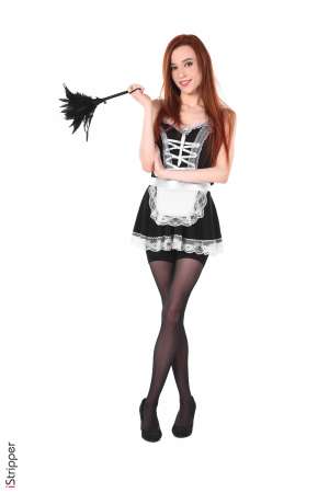 Stripper Picture of Sherice - Sherice is a redhead beauty from Russia where she's born 20 years ago. She's very slim and sensual with long hair and a natural ability to play all kinds of roles :) Sherice studies economics at the university her goal is to enter an international company and possibly move to the USA. Apart from that she plays bass and already performed several concerts with her band!