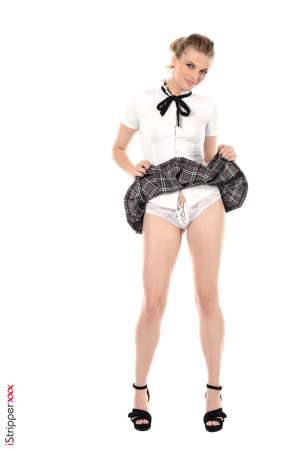 Stripper Picture of Sophie Sparks - Sophie Sparks comes from the US. Splendid blond beauty with big blue eyes & silky hair Sophie is quite rare on the Internet and reserves her apparitions only to the productions she values the most... What an honor for iStripper!! Sophie is full of surprises! Not only she's an amazing performer but she also speaks fluent chinese plays ukulele and is fan of rock n roll music!