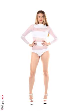 Stripper Picture of Sophie Sparks - Sophie Sparks comes from the US. Splendid blond beauty with big blue eyes & silky hair Sophie is quite rare on the Internet and reserves her apparitions only to the productions she values the most... What an honor for iStripper!! Sophie is full of surprises! Not only she's an amazing performer but she also speaks fluent chinese plays ukulele and is fan of rock n roll music!